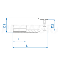 1/2'' 30mm prailginta smūginė galvutė King Tony