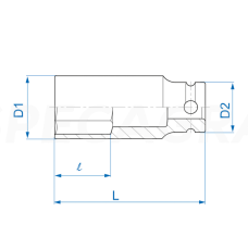 1/2'' Colinė 1/2" prailginta smūginė galvutė King Tony