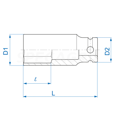 1/2'' 13mm prailginta smūginė galvutė King Tony 1 1/2'' 13mm prailginta smūginė galvutė King Tony 1