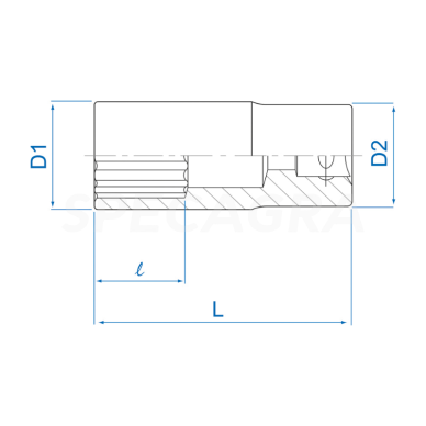 1/2 19mm 6-kampė prailginta galvutė King Tony 1 1/2 19mm 6-kampė prailginta galvutė King Tony 1