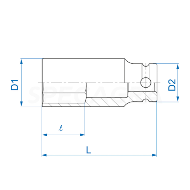1/2'' 30mm prailginta smūginė galvutė King Tony 1 1/2'' 30mm prailginta smūginė galvutė King Tony 1