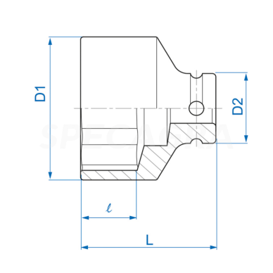 1/2'' 36mm smūginė galvutė King Tony 1