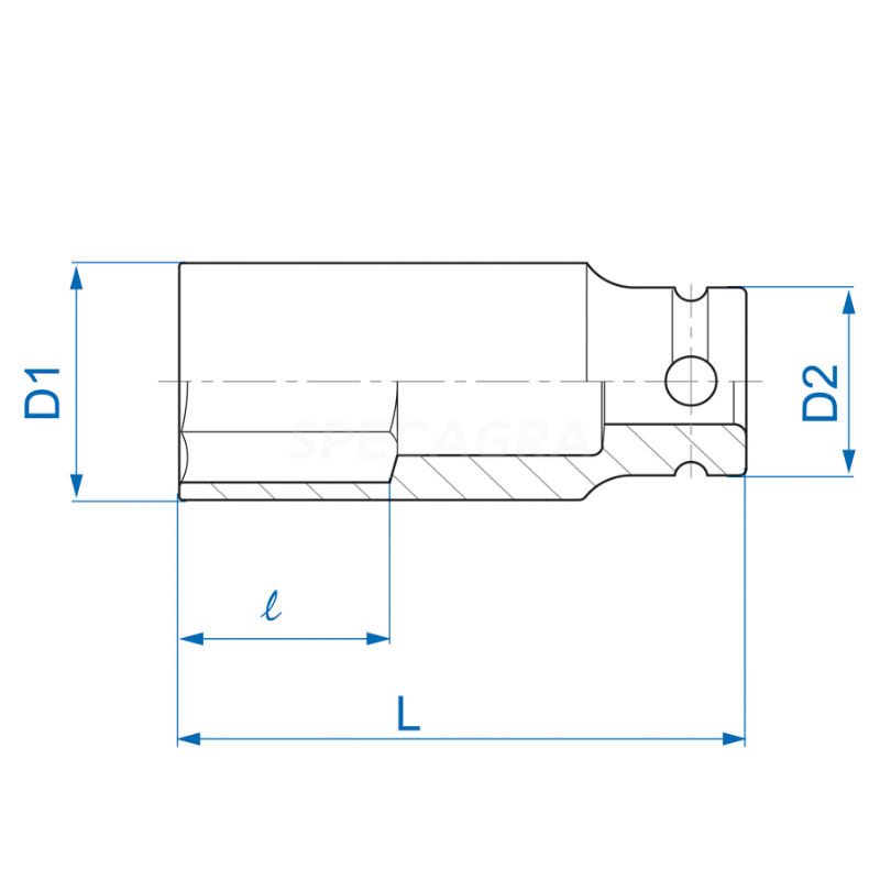 1/2'' 13mm prailginta smūginė galvutė King Tony 1 1/2'' 13mm prailginta smūginė galvutė King Tony 1