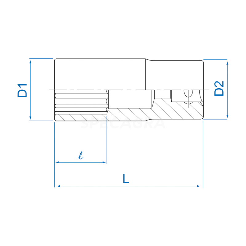 1/2 19mm 6-kampė prailginta galvutė King Tony 1 1/2 19mm 6-kampė prailginta galvutė King Tony 1