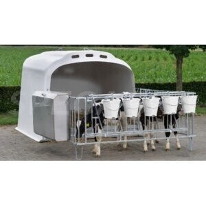 150050 Grupinis 5vietų veršelių namelis su fiksacine tvora (250570)