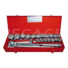 3/4" Galvučių ir rakto komplektas(23vnt) King Tony