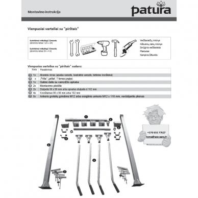 341070 Ankeris M12x235mm grotelių grindims su apvalia galvute 2