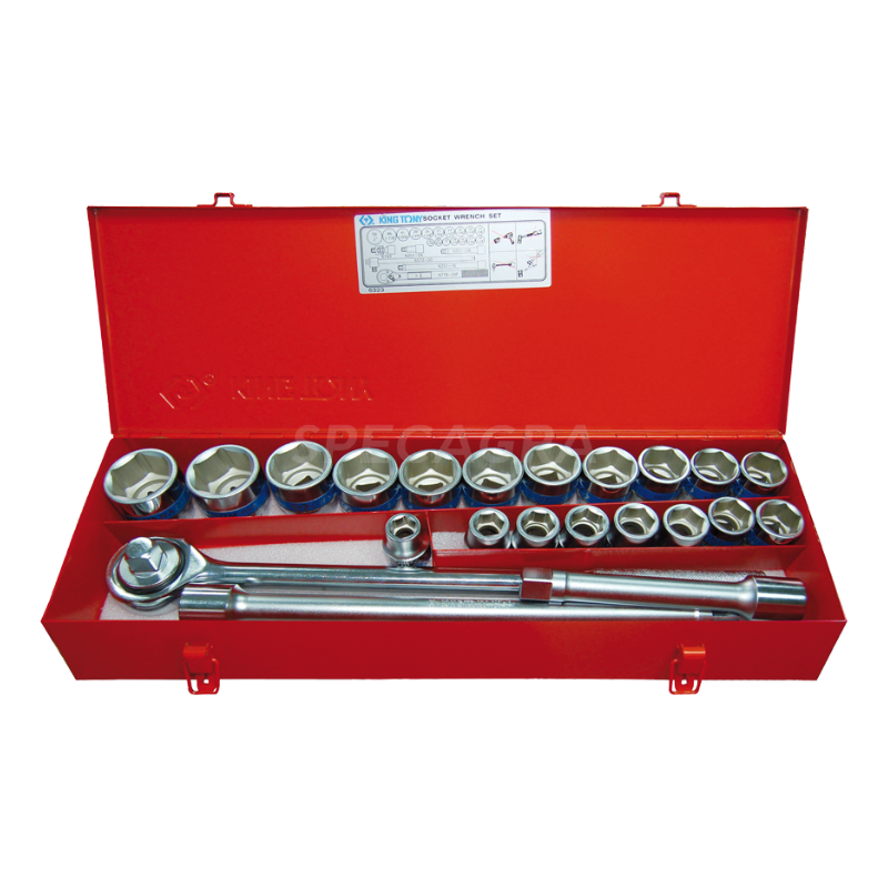 3/4" Galvučių ir rakto komplektas(23vnt) King Tony