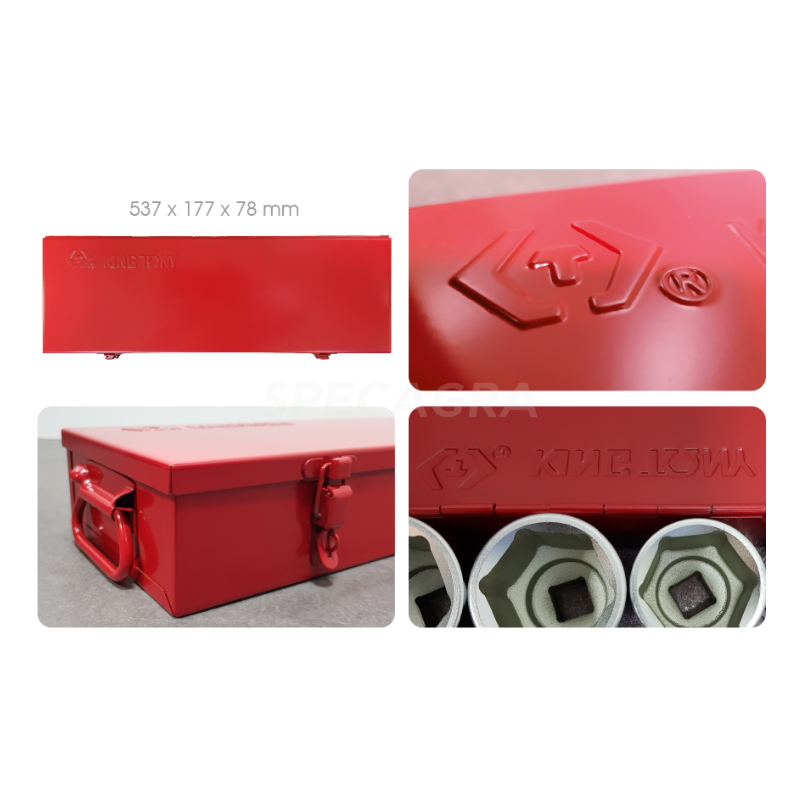 3/4" Galvučių ir rakto komplektas(23vnt) King Tony 1