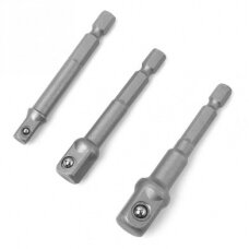 Adapterių suktuvui rinkinys 1/4+3/8+1/2 3vnt.