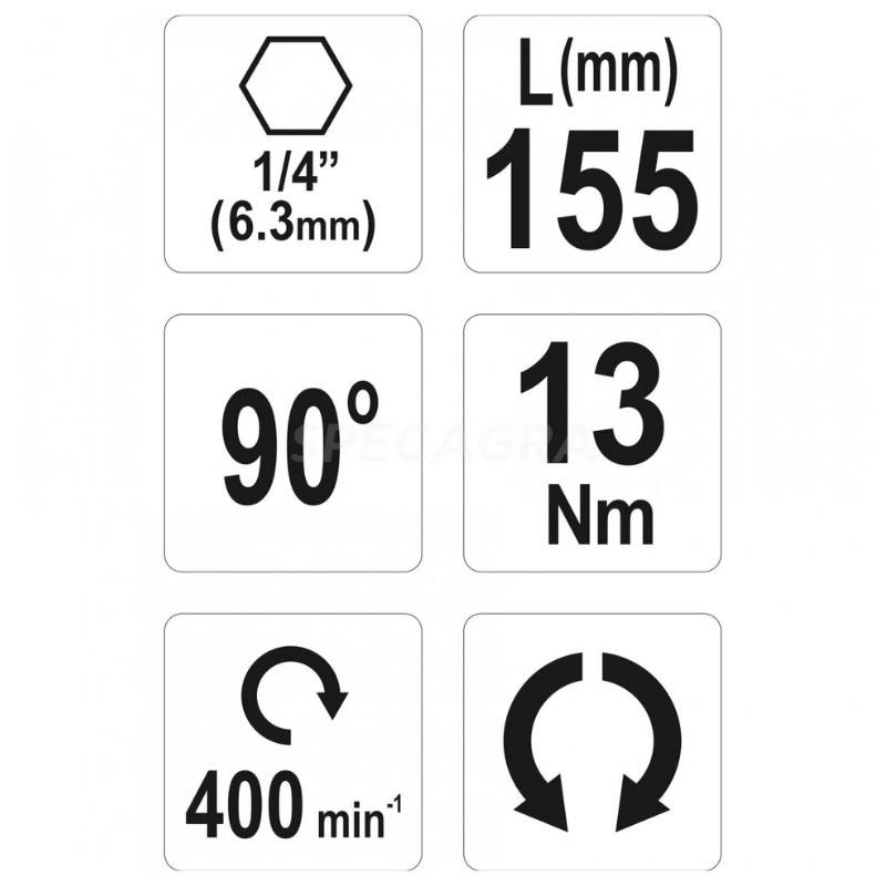 Adapteris kampinis 155mm 1/4 YT-04631 2