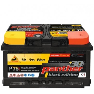 Akumuliatorius 12V 75Ah PANTHER Akumuliatorius 12V 75Ah PANTHER