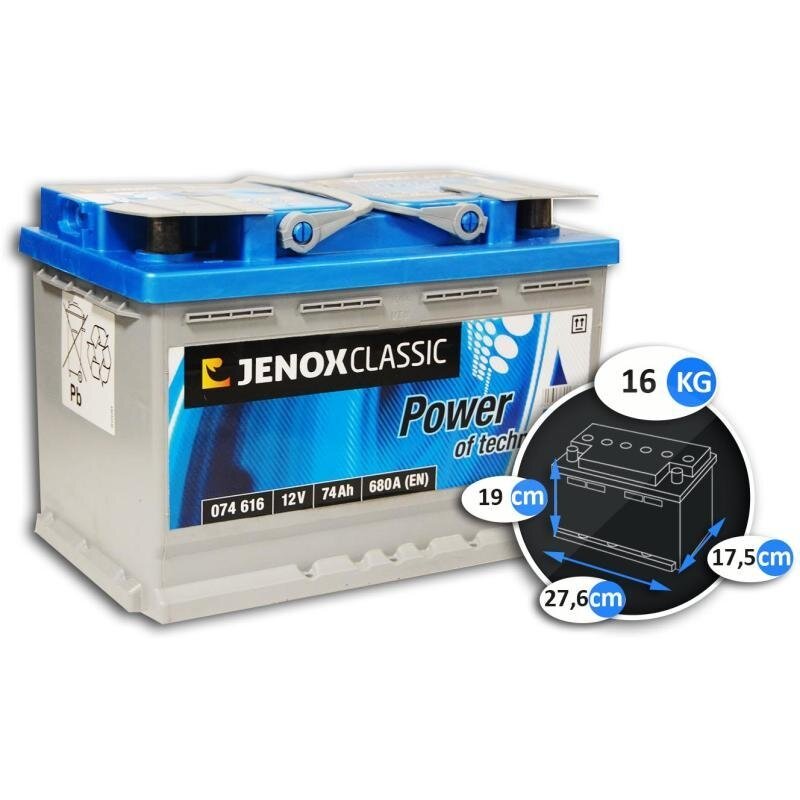 Akumuliatorius 12V 74Ah Jenox