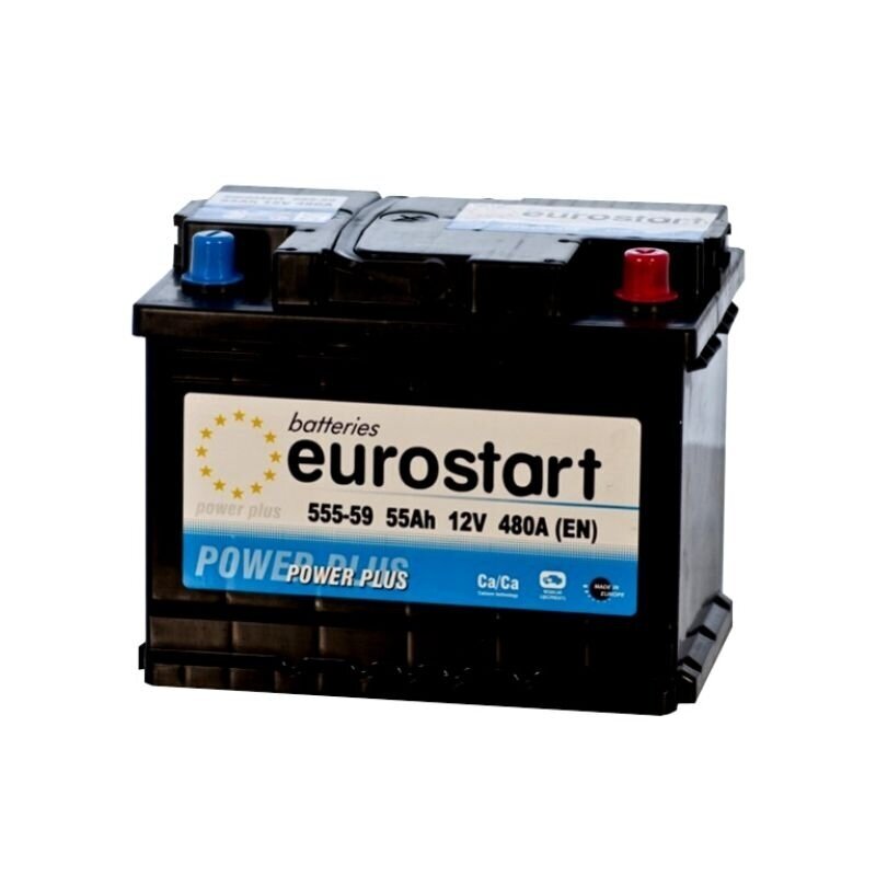 Akumuliatorius eurostart 55Ah 480A Akumuliatorius eurostart 55Ah 480A
