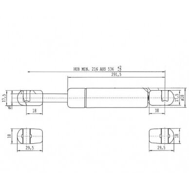 Amortizatorius dujinis L535-180N 1