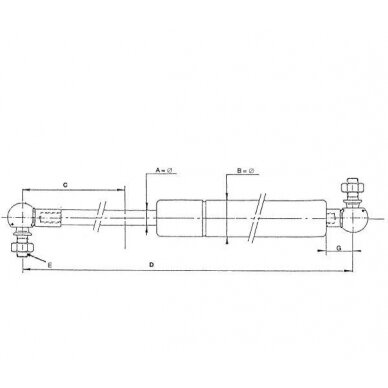 Amortizatorius dujinis L500-130N CA9867N 1 Amortizatorius dujinis L500-130N CA9867N 1