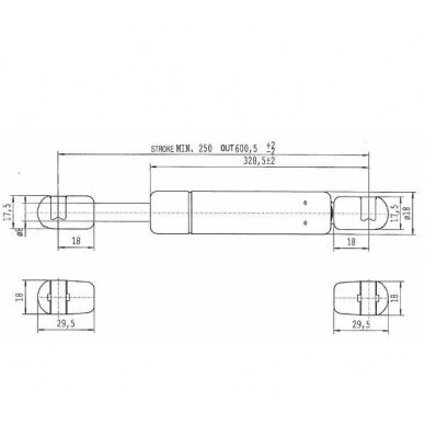 Amortizatorius dujinis L605-210N 2 Amortizatorius dujinis L605-210N 2
