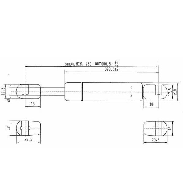 Amortizatorius dujinis L605-210N 2 Amortizatorius dujinis L605-210N 2