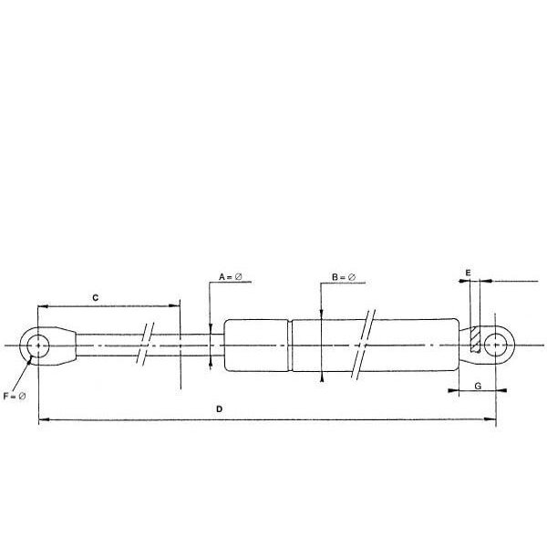 Amortizatorius dujinis L184,5-350N 1 Amortizatorius dujinis L184,5-350N 1