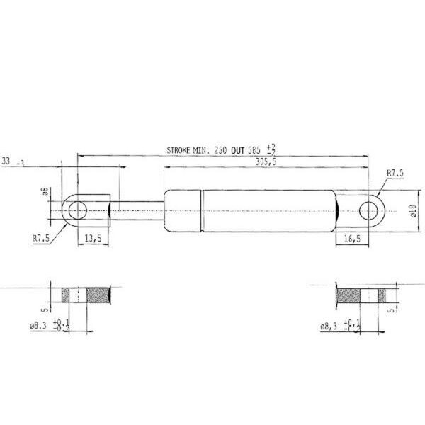 Amortizatorius dujinis L580-400N 1 Amortizatorius dujinis L580-400N 1