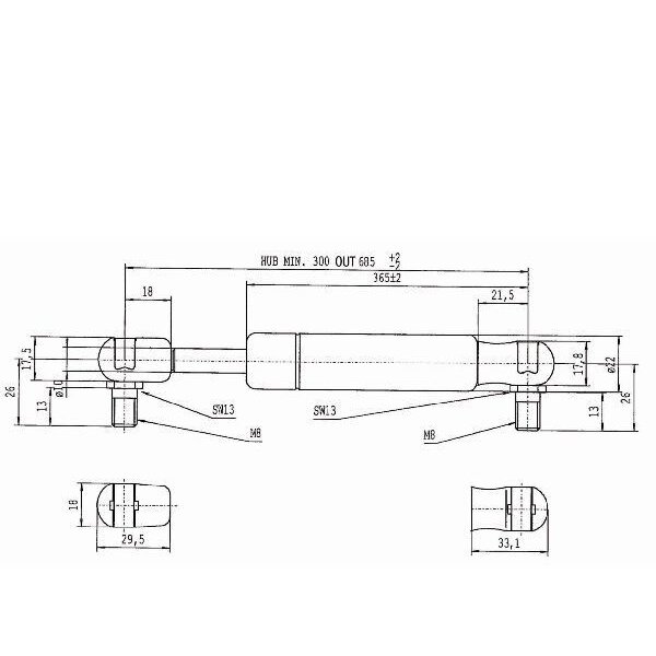 Amortizatorius dujinis L685-1150N 1