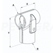 Apkaba T formos nerūdijančio plieno 33x27 90030074 (varžtai nepridedami)
