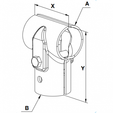 Apkaba T formos 48x48 M12x75 90030153 1