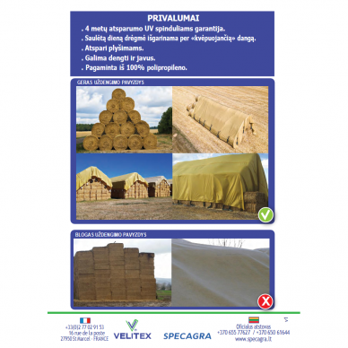 Apsauginė danga šienui 13x25m Subtex 6