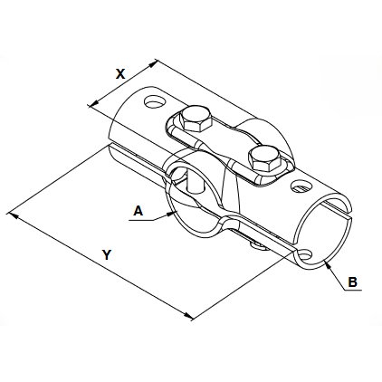 Apkaba kryžminė 48x42 2xM10x65 90080093 1