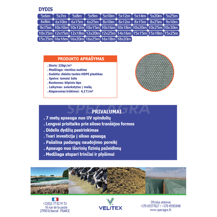 Apsauginis tinklas nuo paukščių 6x10m (220g/m2) 4