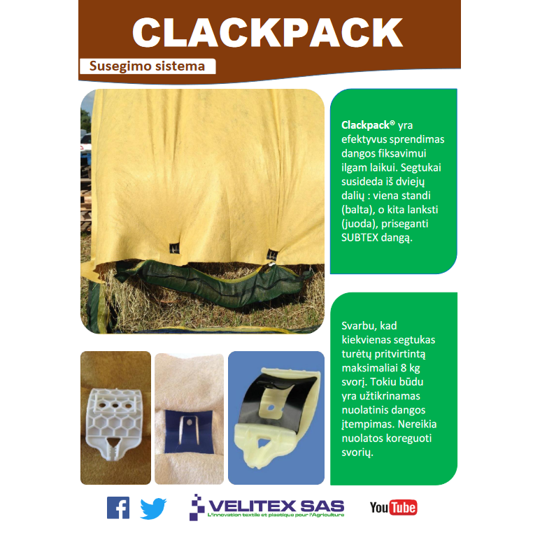 Apsauginių dangų SUBTEX segtukas 1vnt 2 Apsauginių dangų SUBTEX segtukas 1vnt 2