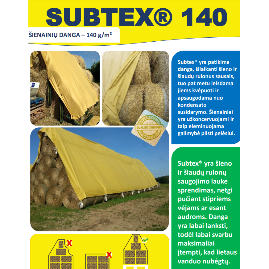Apsauginė danga šienui 10,4x12,5m Subtex 3
