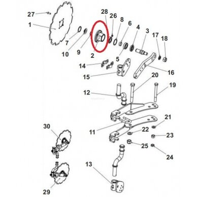 Atp. lėkštės guoliavietė 1126/90-002/0 1 Atp. lėkštės guoliavietė 1126/90-002/0 1