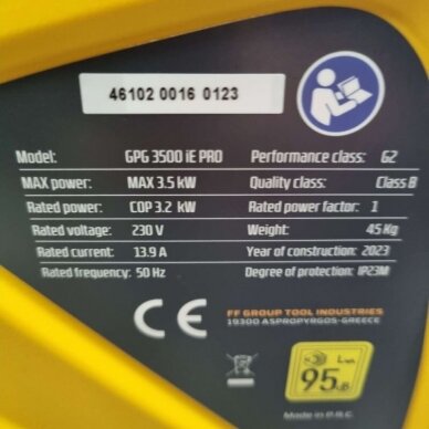 Benzininis Inverterinis generatorius GPG 3500iE PRO 3,5kW 212cc 5