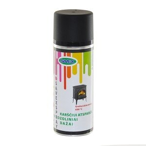 Dažai aeroz.atsparūs karščiui juodi 400ml