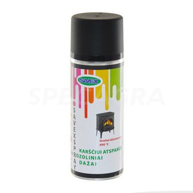 Dažai aerozoliniai karščiui atsparūs juodi 400ml Savexspray Dažai aerozoliniai karščiui atsparūs juodi 400ml Savexspray