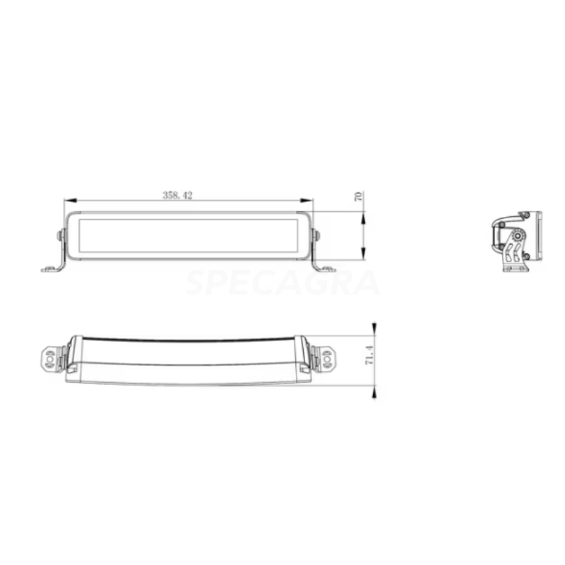 Darbinių žibintų juosta LED, 120 W, 10080 lm, stačiakampė, 12/24 V 4 Darbinių žibintų juosta LED, 120 W, 10080 lm, stačiakampė, 12/24 V 4