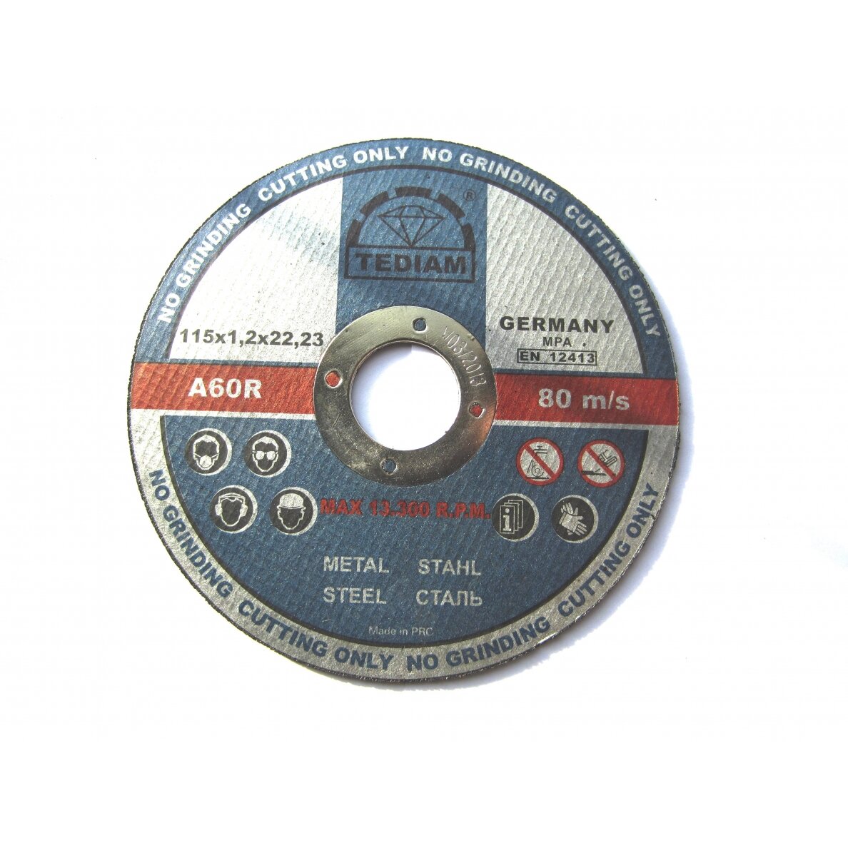 Diskas metalo pjovimo 115X1.2 TEDIAM Diskas metalo pjovimo 115X1.2 TEDIAM