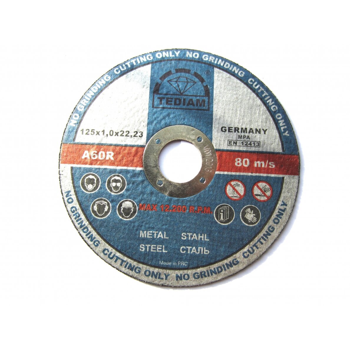 Diskas metalui 125x1 TEDIAM Diskas metalui 125x1 TEDIAM