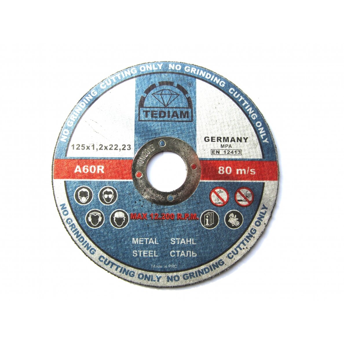Diskas metalui 125x1,2 TEDIAM Diskas metalui 125x1,2 TEDIAM