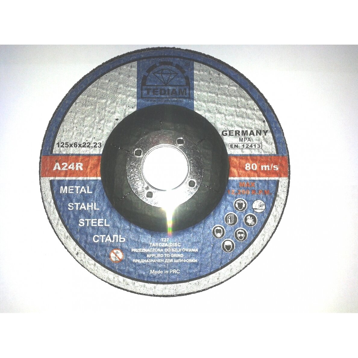 Diskas metalui šlifuoti 125x6 TEDIAM Diskas metalui šlifuoti 125x6 TEDIAM