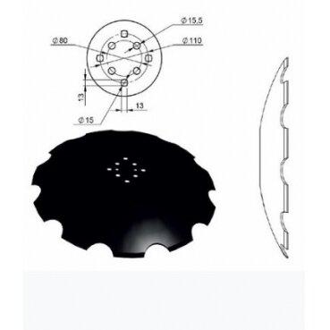 Diskas TCS-DIS-503 Crenellated 610mm Diskas TCS-DIS-503 Crenellated 610mm