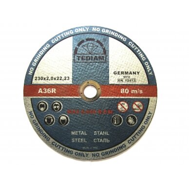 Diskas metalui 230x2 TEDIAM Diskas metalui 230x2 TEDIAM