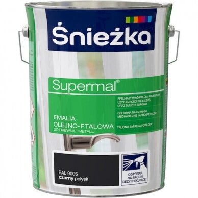 Emalis Supermal juodas 5L