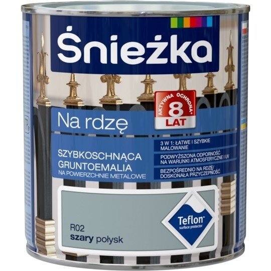 Emalė ant rūdžių pilka 0.65l Sniežka R02