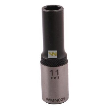 Galvutė 1/2 11mm 6-kampė prailginta CrV50BV30. DIN 3124 Galvutė 1/2 11mm 6-kampė prailginta CrV50BV30. DIN 3124