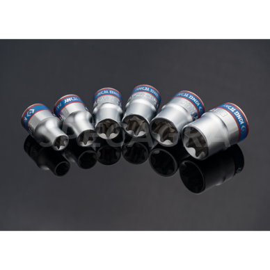 Galvučių rinkinys TORX E 3/8" 6vnt (E8–E18) King Tony 1