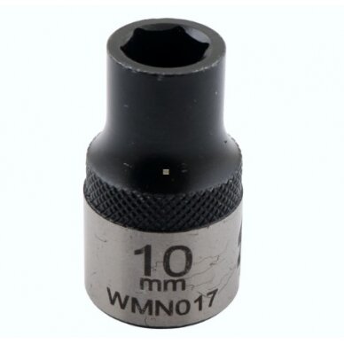Galvutė 1/2 10mm šešių kampų CrV50BV30. DIN 3124 Galvutė 1/2 10mm šešių kampų CrV50BV30. DIN 3124