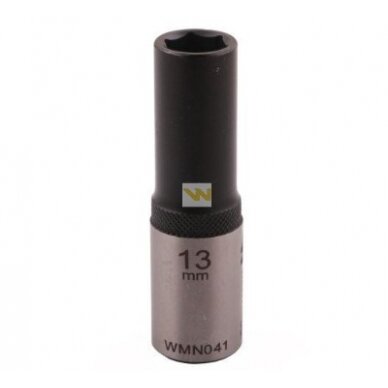 Galvutė 1/2 13mm 6-kampė prailginta CrV50BV30. DIN 3124 Galvutė 1/2 13mm 6-kampė prailginta CrV50BV30. DIN 3124