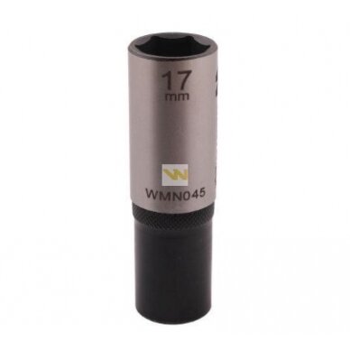 Galvutė 1/2 17mm 6-kampė prailginta CrV50BV30. DIN 3124 Galvutė 1/2 17mm 6-kampė prailginta CrV50BV30. DIN 3124